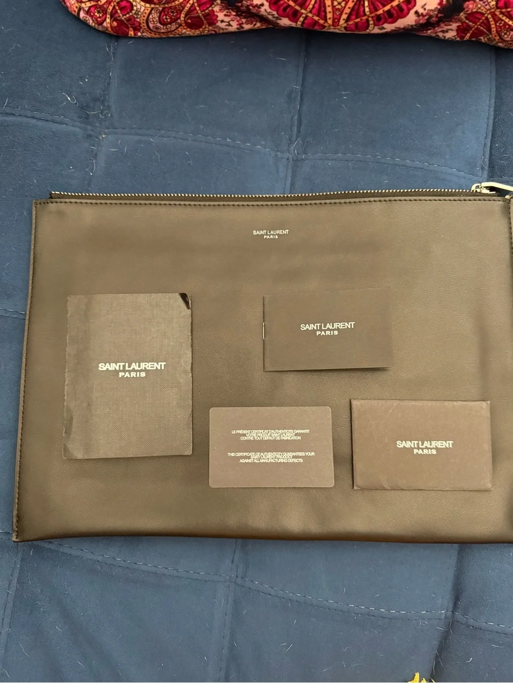 Saint Laurent Black Leather Laptop Sleeve